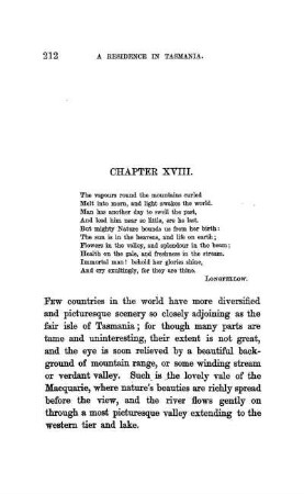 CHAPTER XVIII. - Macquarie Plains, Cleveland, Perth, Longford, Bishopsbourne, the Nile, Launceston
