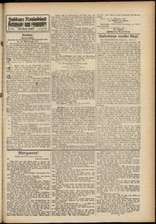 Zweite Ausgabe vom Samstag, den 16. Dezember 1916.