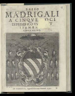 Federico Wynant: Madrigali a cinque voci. Basso