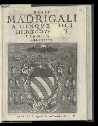 Federico Wynant: Madrigali a cinque voci. Basso