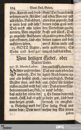 Vom heiligen Gebet, oder Vatter Unser.
