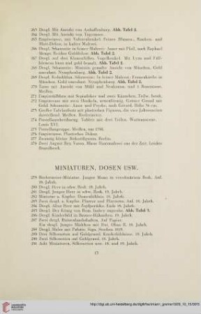 Miniaturen, Dosen usw. (Nr.279-302)