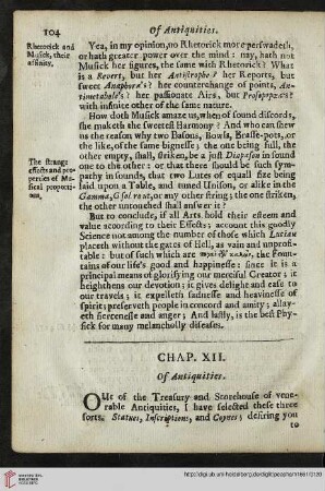Chap. XII: Of Antiquities