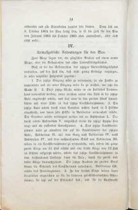 IV. Unmaßgebliche Andeutungen für den Bau.