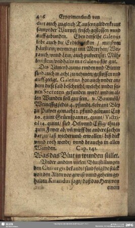 Cap. 141. Was das Blut in wunden stillet