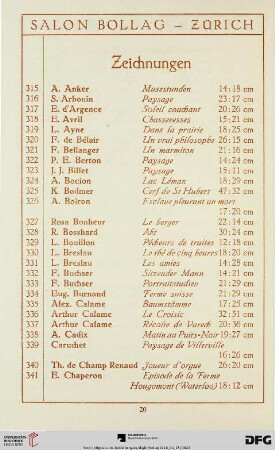 Zeichnungen (Nr. 315-418)
