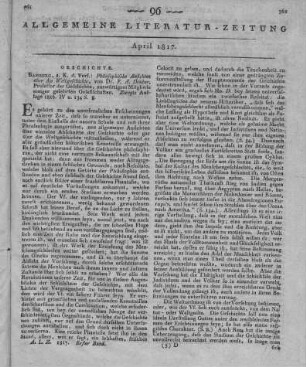Deuber, F. A.: Philosophische Ansichten über die Weltgeschichte. 2. Aufl. Bamberg: Selbstverl. 1816