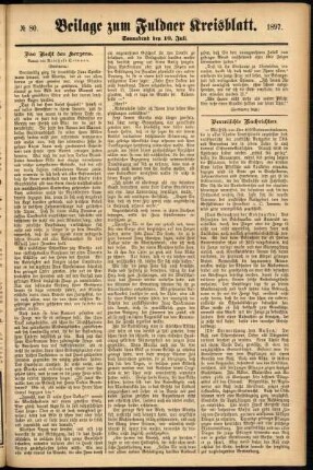 Zweite Ausgabe vom Samstag, den 10. Juli 1897.