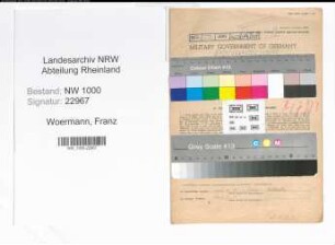 Entnazifizierung Franz Woermann, geb. 27.04.1903 (Amtsinspektor)