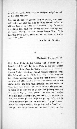 30 Wandsbeck, den 16. Xbr 98.