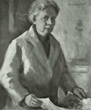 Selbstbildnis Hildegard Böhme : Böhme, Hildegard: Selbstbildnis. Öl/Lw., 85 x 70 cm. 1971. Eigentum der Künstlerin