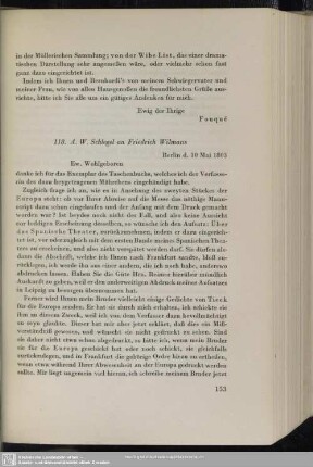 August Wilhelm von Schlegel an Friedrich Wilmans, Berlin, 10.05.1803