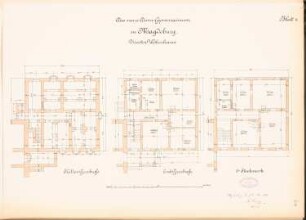 Domgymnasium, Magdeburg: Direktorwohnhaus: Grundrisse KG, EG und 1.OG