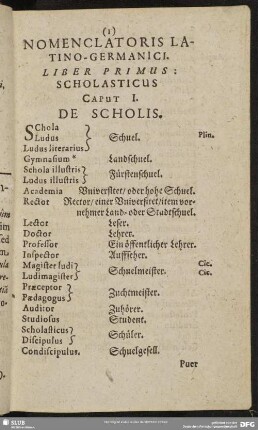 Liber Primus: Scholasticus