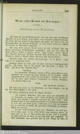 Mein erster Besuch bei Béranger - (1835) Reminiscenz