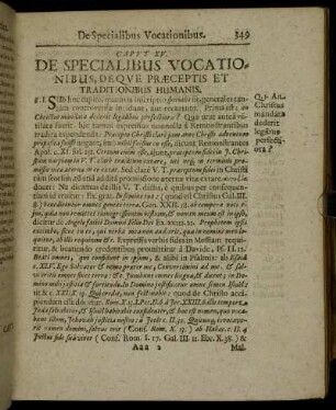 Caput XV. De Specialibus Vocationibus, Deque Præceptis Et Traditionibus Humanis.