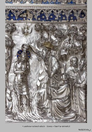 Silberaltar: Johannes der Täufer tauft Christus