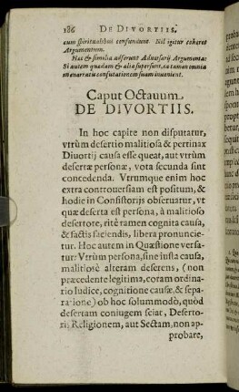 Caput Octauum De Divortiis.