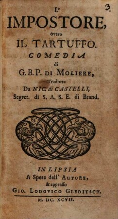 L' Impostore overo il Tartuffo : Comedia