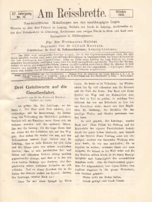 Nr. 10. Oktober 1910.