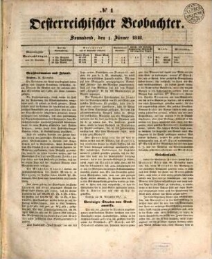 Der Oesterreichische Beobachter, 1848,1/4. Jan. - 6. Apr.