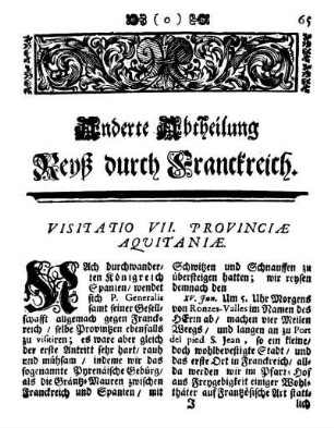 Visitatio VII. Provinciæ Aquitaniæ