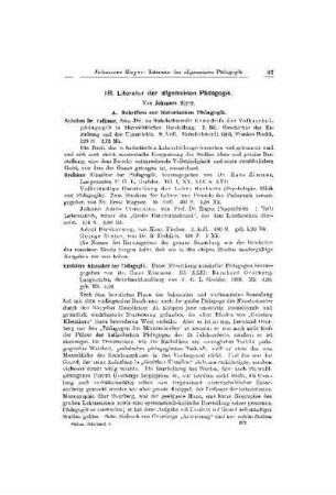 Literatur der allgemeinen Pädagogik