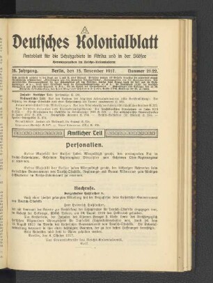 28. Jahrgang, 15. November 1917, Nummer 21/22