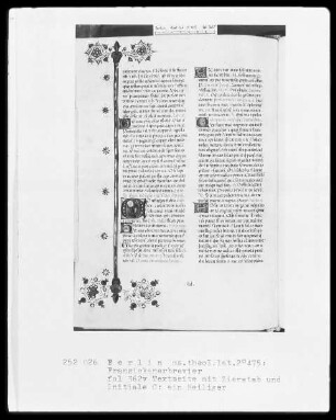 Franziskanisches Brevier — Initiale C, darin ein Heiliger, Folio 362verso