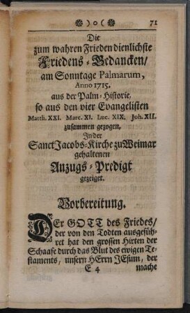 Anzugs-Predigt. Vorbereitung.