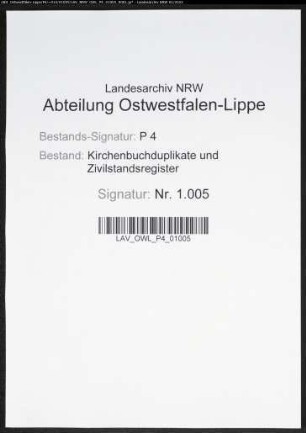 Kirchenbuchduplikat der kleineren evangelisch-reformierten Gemeinde Hagen (GHT 1819-1836). (Gemeinde: Hagen, kleinere evangelisch-reformierte Gemeinde)