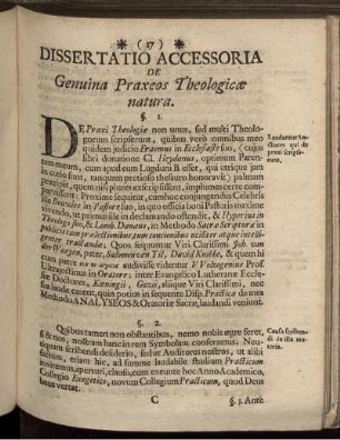 Dissertatio Accessoria De Genuina Praxeos Theologicae natura.