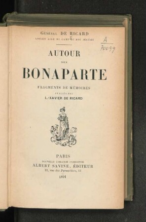 Autour des Bonaparte : fragments de mémoires