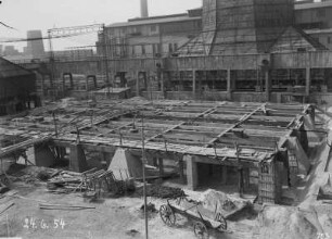 Industrie-Kraftwerk. Baustelle Kühlturm 4, Herstellung des Fundamentes : Lauta (Niederlausitz). Industrie-Kraftwerk. Baustelle Kühlturm 4, Herstellung des Fundamentes
