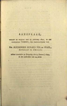 Herinneringen aan Mr. A. G. Vos de Wael, en Mr. J. C. Pruimers