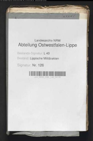 Einziehung der Söhne von Köttern und Einliegern auf adligen und eximierten Gütern zum lipp. Kreiskontingent