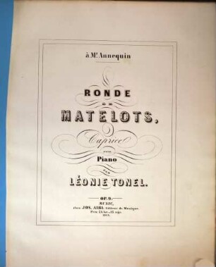 Ronde de matelots : caprice pour piano ; op. 9