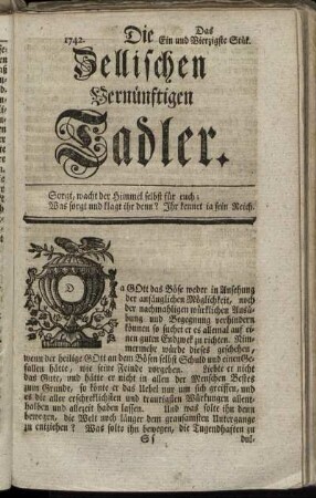 1742. Das Ein und Vierzigste Stük.