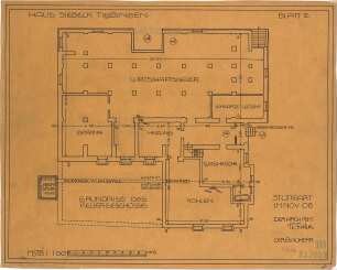 Fischer, Theodor; Tübingen; Haus Siebeck - Grundriss Keller