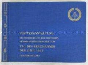 Fotodokumentation zur Festveranstaltung des Ministerrates der DDR zum Tag des Deutschen Bergmannes in Sondershausen