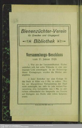 Bienenzüchter-Verein für Dresden und Umgegend