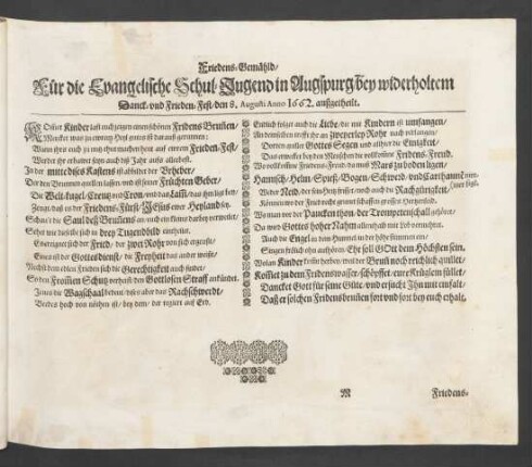Friedens-Gemähld ... Anno 1662. außgetheilt.