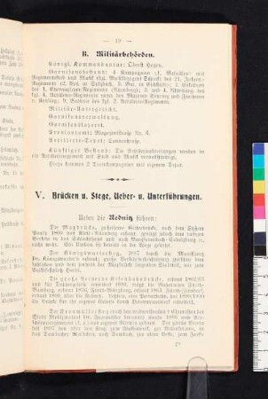 V. Brücken u. Stege, Ueber- u. Unterführungen.