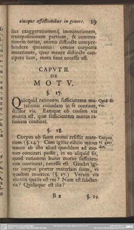 Caput II. De Motu