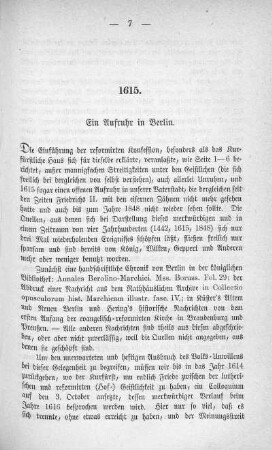 1615. Ein Aufruhr in Berlin