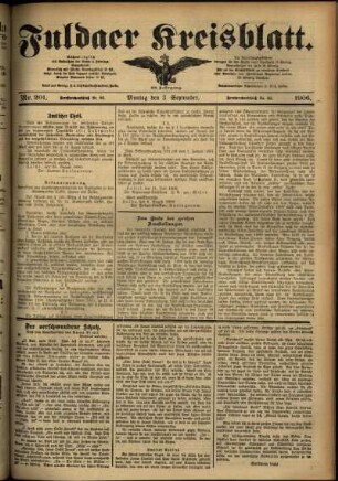 Ausgabe vom Montag, den 03. September 1906.