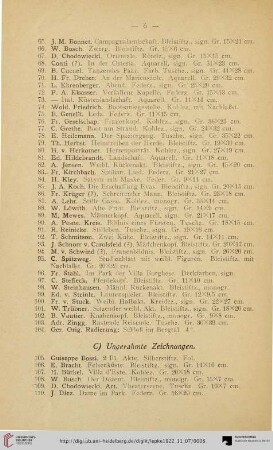 C) Ungerahmte Zeichnungen (Nr. 105-149)