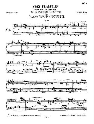 Beethoven's Werke. 184 = Serie 18: Kleinere Stücke für das Pianoforte, 2 Praeludien : op. 39