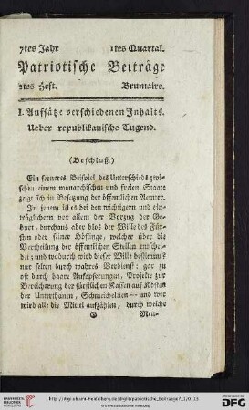 2tes Heft (Brumaire)
