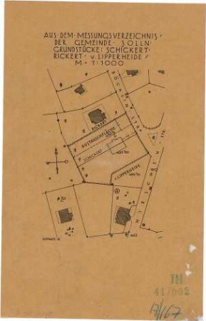 Fischer, Theodor; München - Solln; Haus Schickert - Lageplan